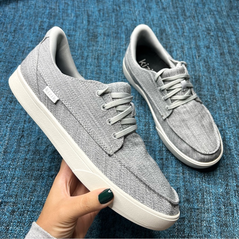 Kizik Men's Porto Coastal Hands Free Sneakers in Alloy Heather Gray Size 10